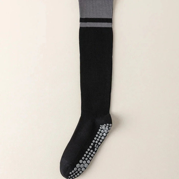 2-pairs-grip-pilates-socks-women-non-slip-yoga-fitness-calf-compression-socks-high-quality-cotton-running-sports-socks-ladies