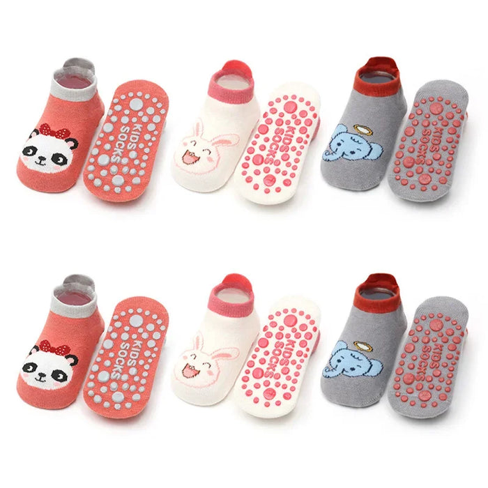 6 Pairs Cartoon Animal Pattern Comfy Breathable Baby Socks