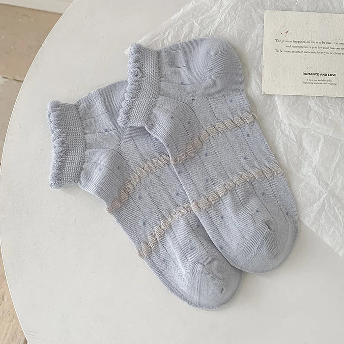 Frilly Girls Ankle Socks Casual Comfortable Mesh