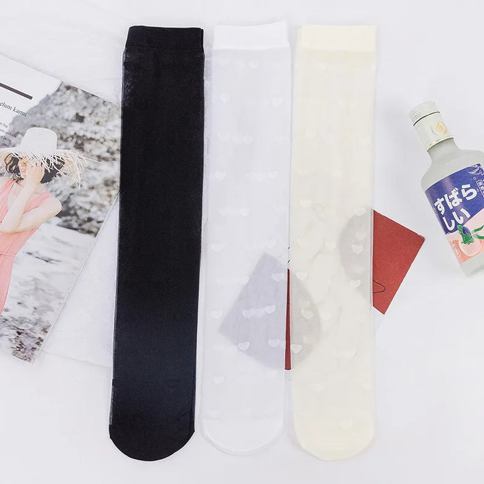 korean-jk-school-black-white-socks-for-women-sexy-girls-heart-print-socks-college-style-fishnet-stockings-knee-high-stockings