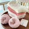 thickened-middle-tube-socks-mink-fur-pink-embroidered-heart-shaped-women-autumn-winter-warm-sleep-home-solid-color-plush-sock