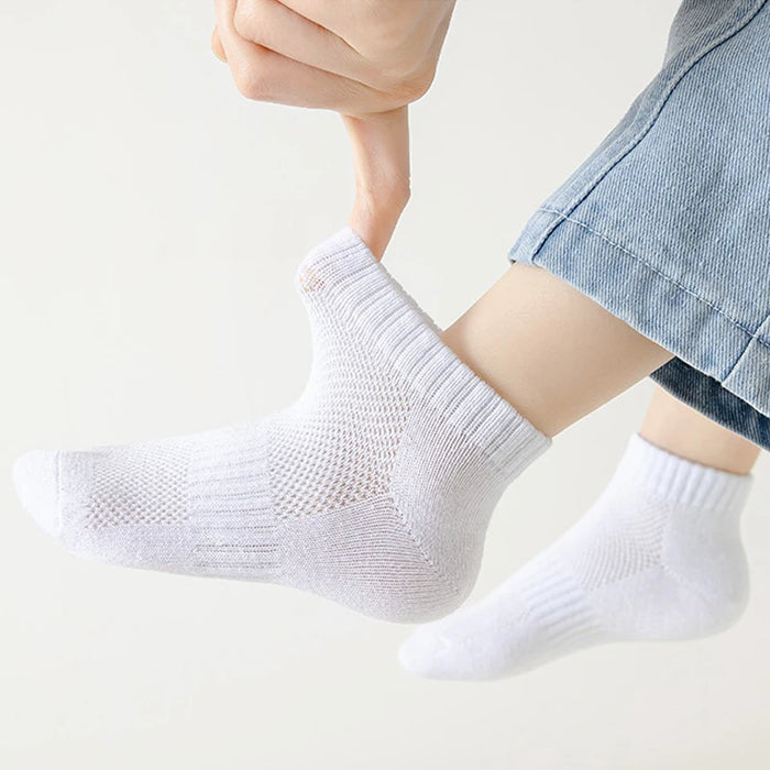 5P/ Summer White Mesh Children Cotton Socks