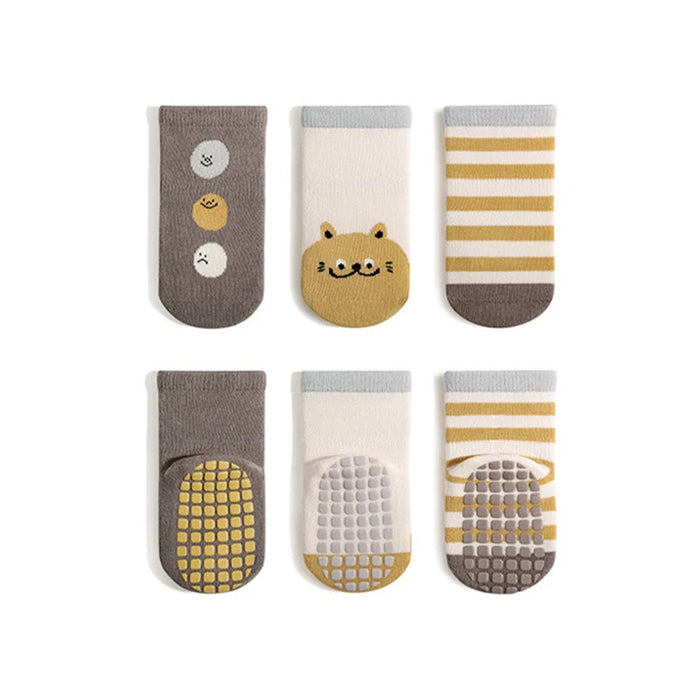 3 Pairs/Lot Autumn Winter Baby Non Slip Soft Floor Sock