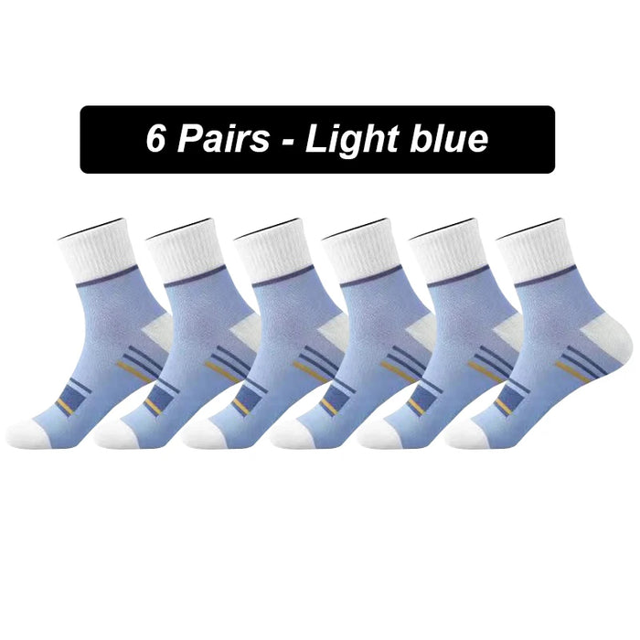 6Pairs Men Socks Breathable Cotton Sports