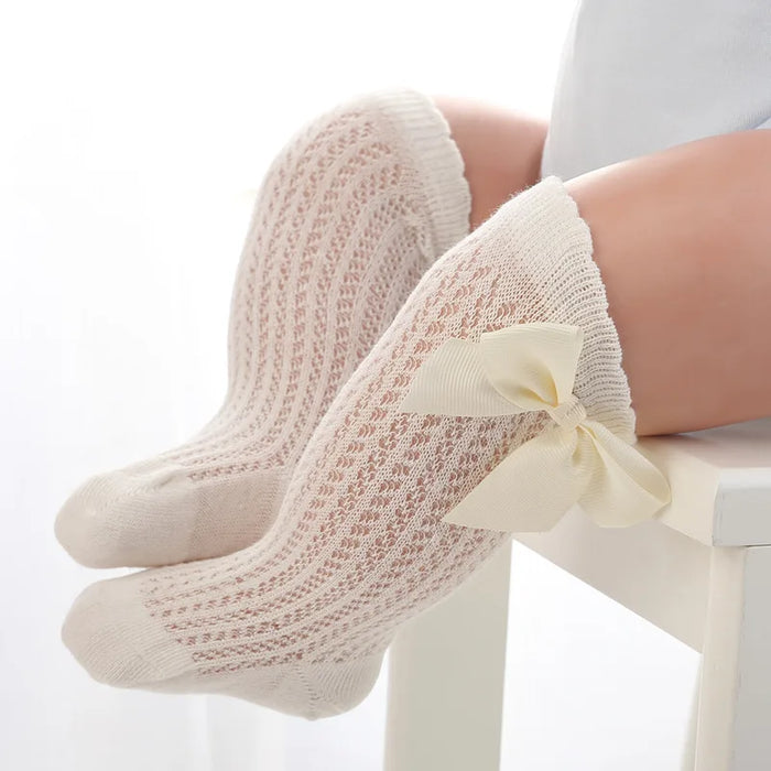 3Pairs/Lot Summer Baby Girls Bow Summer Socks