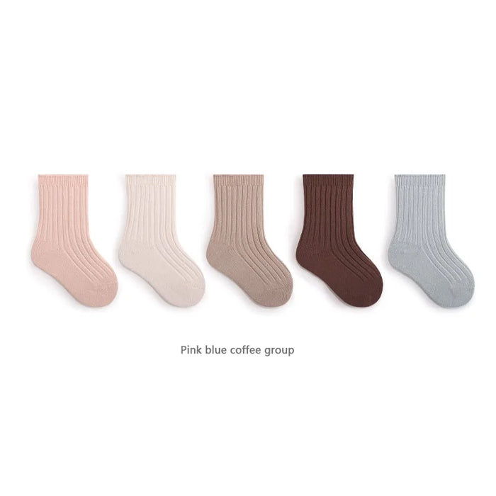 5-pairs-lot-baby-socks-breathable-loose-south-korea-style-solid-color-kids-socks-middle-tube-cotton-socks-set-for-children