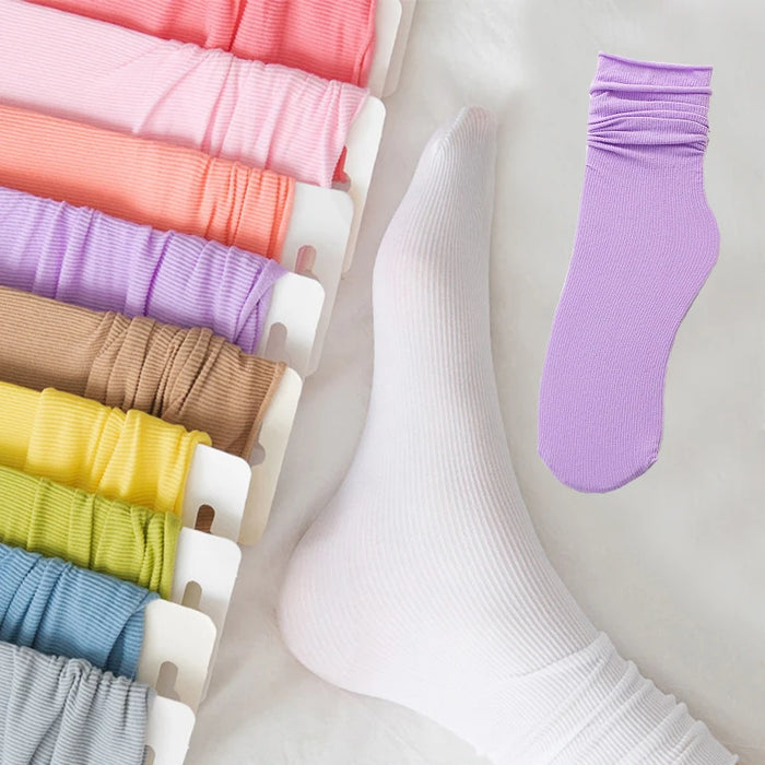 Ice Loose Calf Tube Sock Colorful Knee Nylon Socks