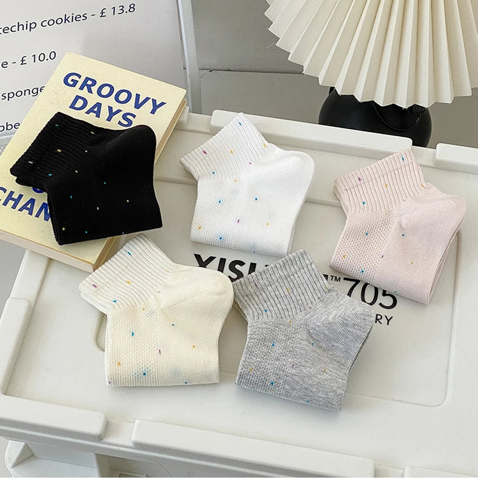 Colourful Dot Print Daily Summer Socks