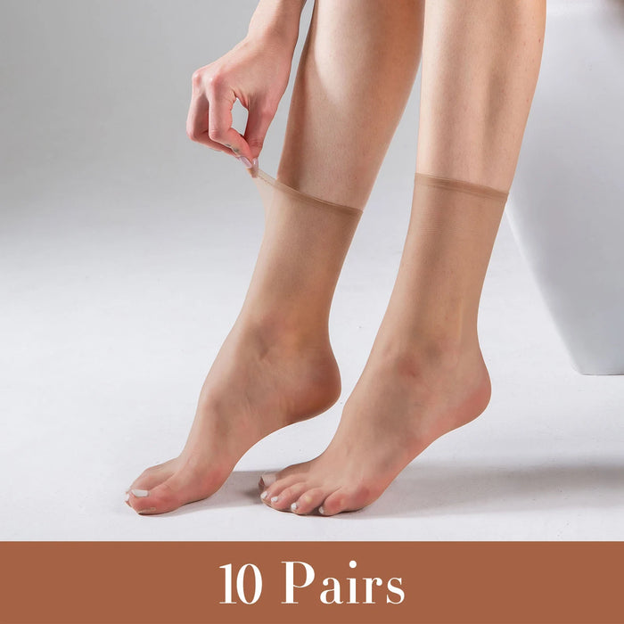 10/30/50 Pairs Solid Ultra-thin, Soft & Breathable Sheer Invisible Socks