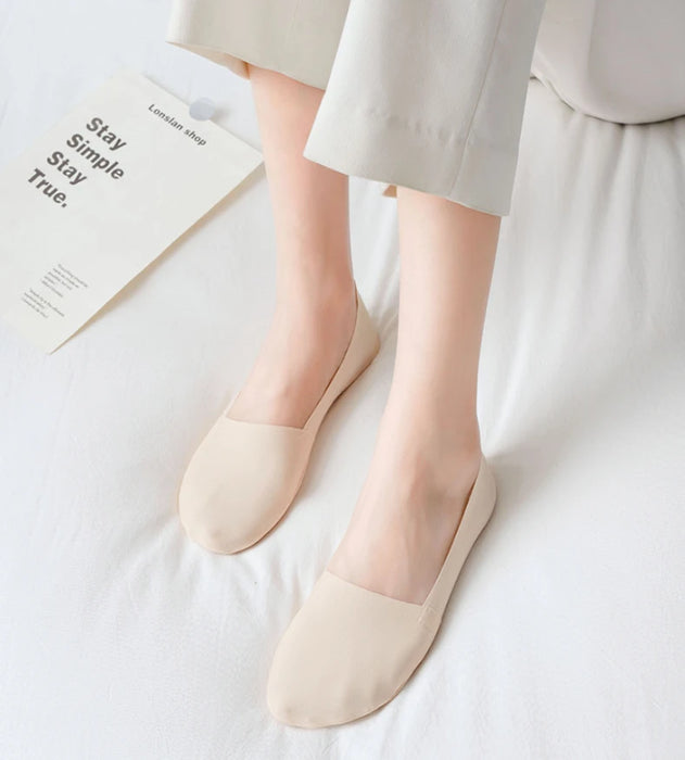 Summer Nylon Ice Silk Boat Socks Low Cut Ankle Silicone Non-slip Invisible