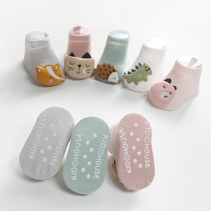 Animal Print Baby Socks Baby Toddler Non-slip Newborn Cotton Socks
