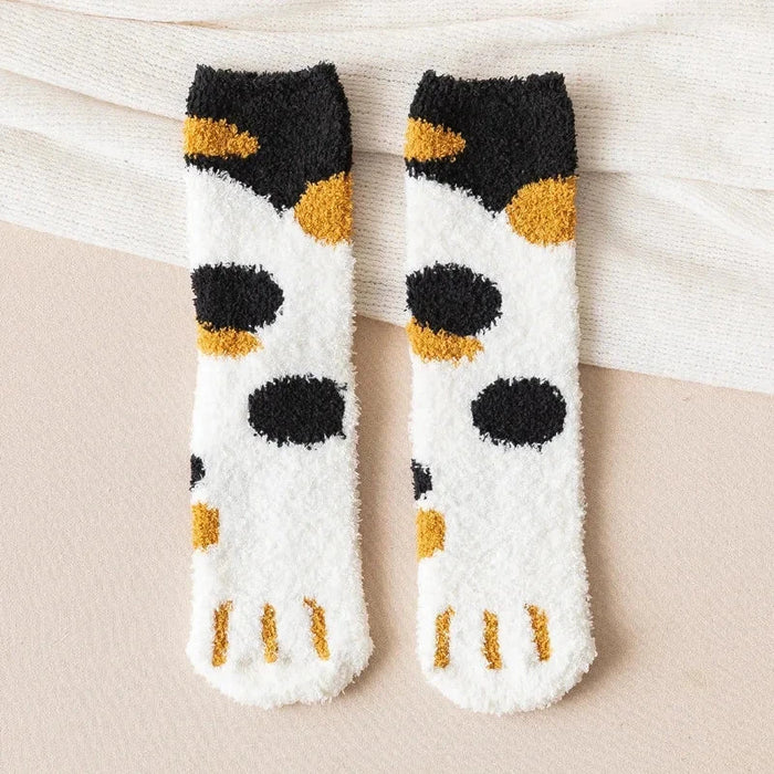 fashion-womens-cat-claw-stripes-3d-thick-warm-socks-cute-funny-fat-girl-cartoon-animal-toe-zebra-tiger-cat-foot-socks