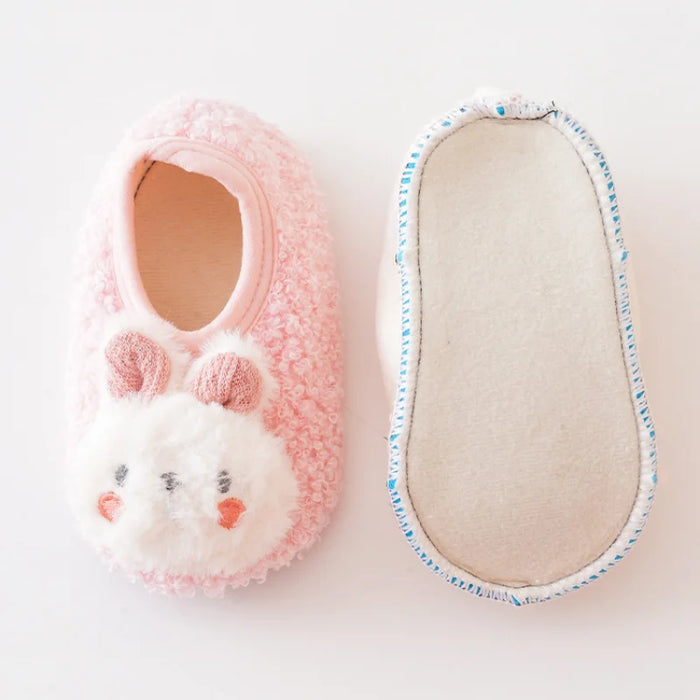 Cartoon Rabbit Baby Floor Socks Kids Plush Slippers