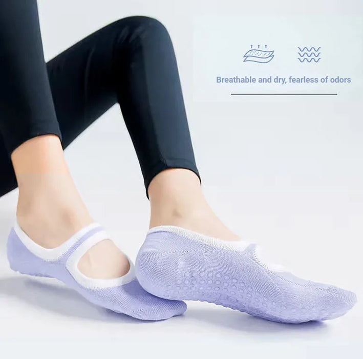 Multi Colored Plus Size Women's Yoga Socks