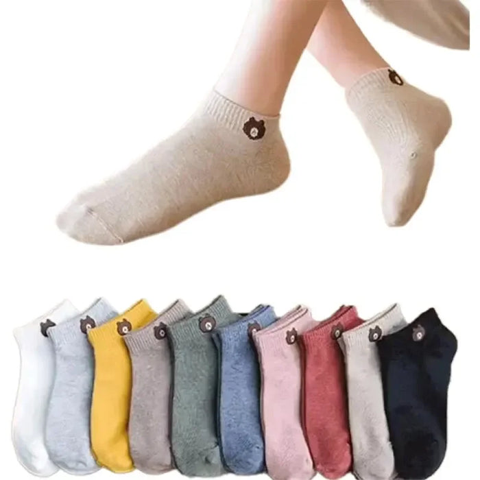 10 Pairs  Cute Bear Pattern Fashion Style Comfortable Socks