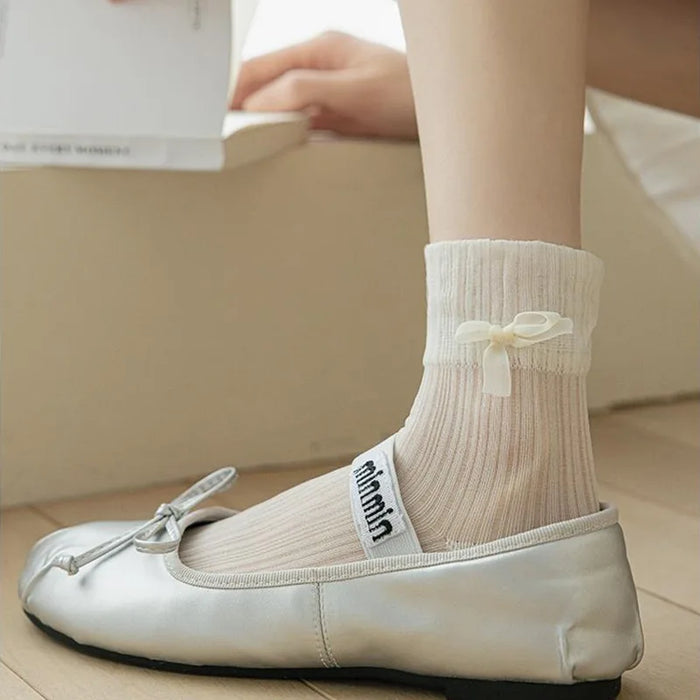 Bowknot Lace Low Tube Lolita Socks