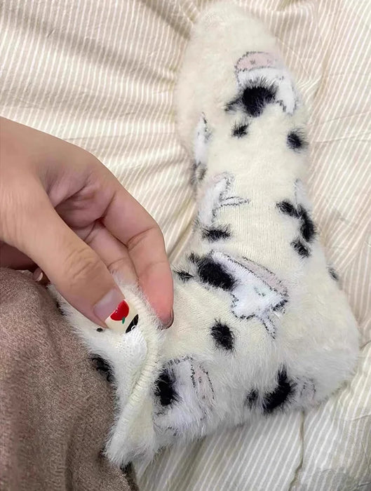 Cartoon Cute Cow Mink Velvet Socks