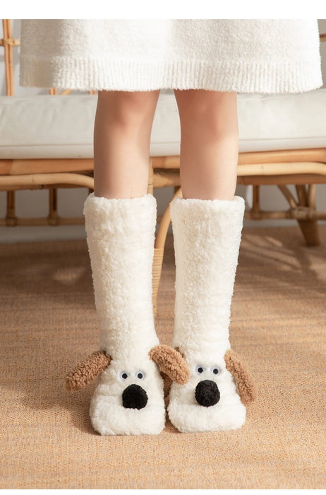 Winter Velvet Coral Fleece Socks Sleep Home Slippers Snow Socks
