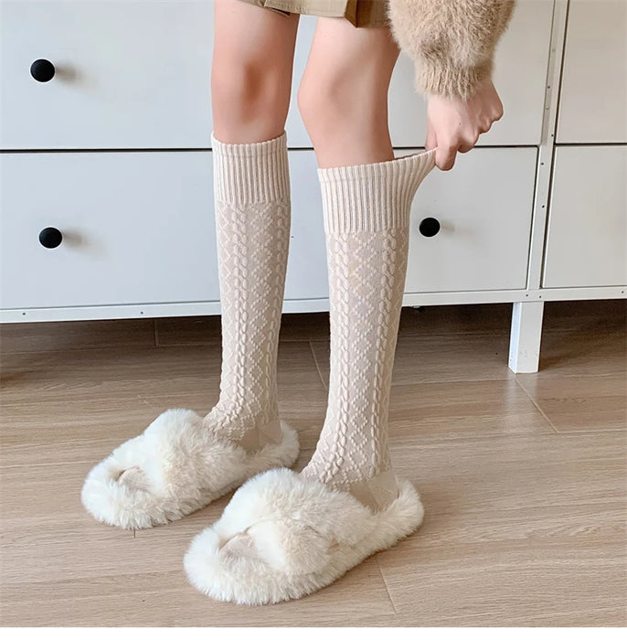 Retro Women Stockings High Quality Japanese Style Knee High Socks