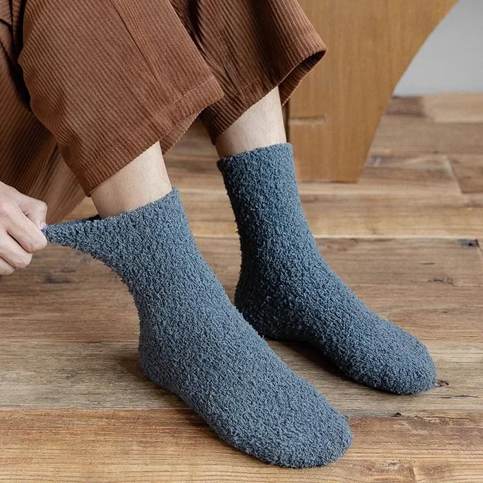 1/3pairs Men Coral Fleece Socks
