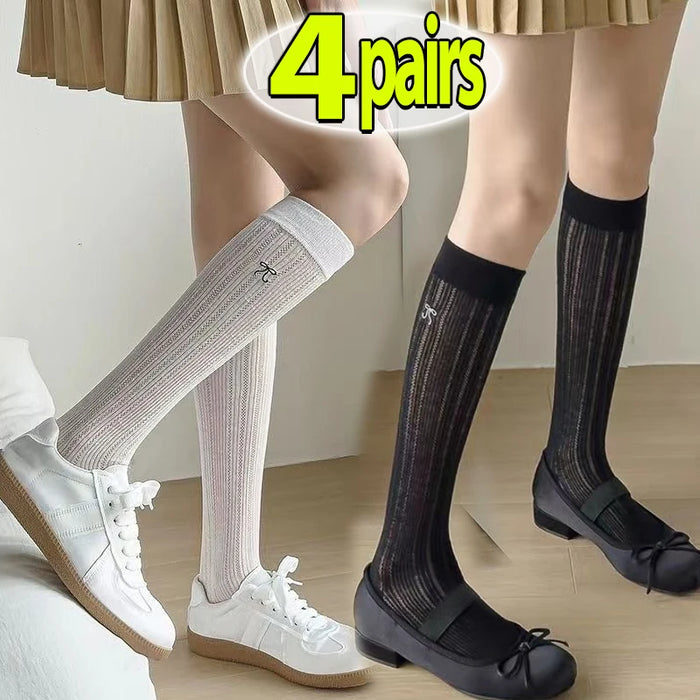 1/4pairs Women's Ballet  Bow Style Socks