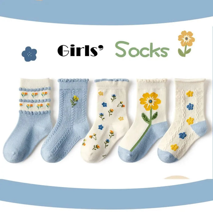 5 pairs / 1-12Y  Kids Lolita Fancy Socks