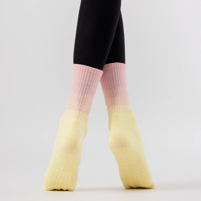Pastel coloured anti slip yoga socks