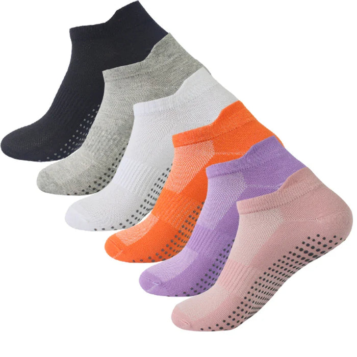 women-yoga-socks-sports-anti-slip-silicone-fitness-professional-training-running-pilates-protecting-heel-ear-short-socks-cotton