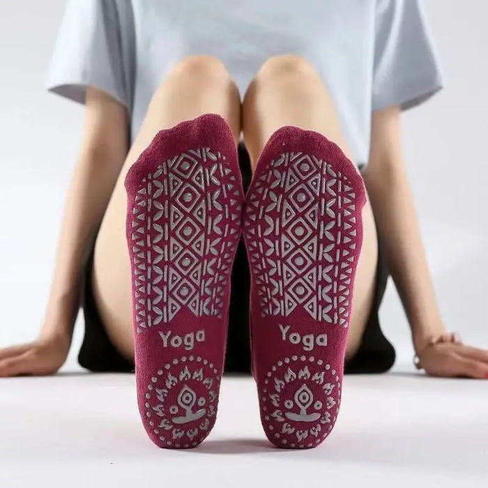 1pair-yoga-socks-for-women-non-slip-grips-straps-bandage-cotton-sock-ideal-for-pilates-pure-barre-ballet-dance-barefoot-workout