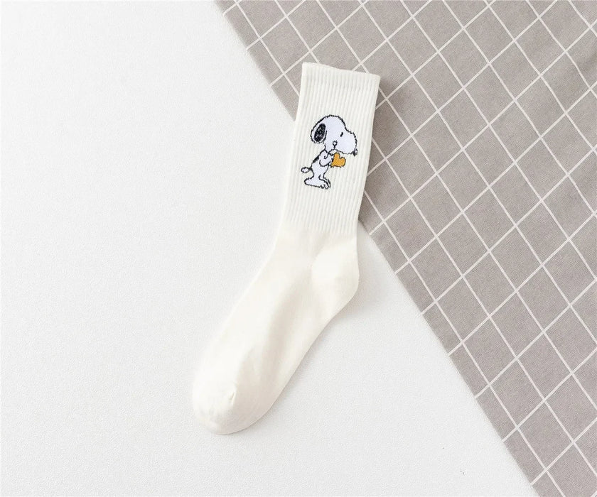 Snoopy Cartoon Cartoon Mid-tube Socks