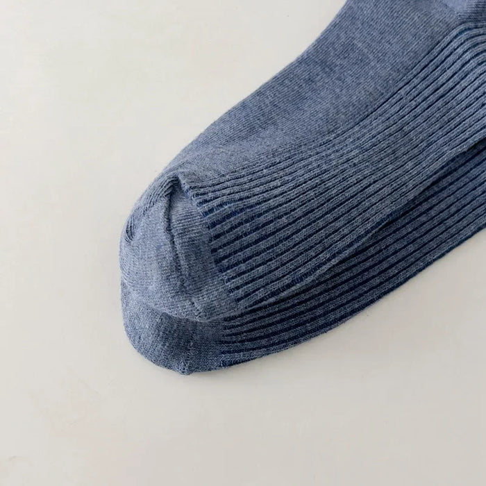 Mens Breathable Elastic Cotton Long Socks Solid Color