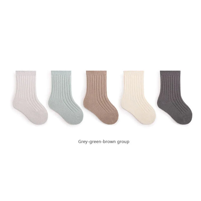 5-pairs-lot-baby-socks-breathable-loose-south-korea-style-solid-color-kids-socks-middle-tube-cotton-socks-set-for-children