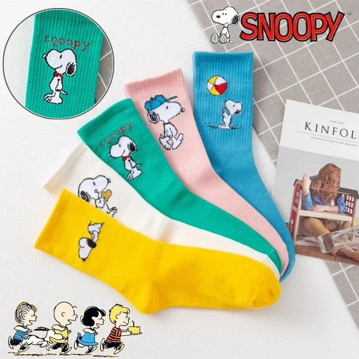 Snoopy Cartoon Cartoon Mid-tube Socks