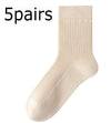5-pairs-100-cotton-womens-socks-soft-casual-solid-color-middle-tube-socks-women-new-spring-high-quality-socks