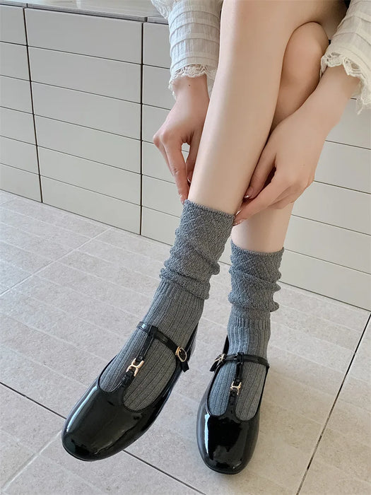 Ballet Wind Solid Color Stockings Socks