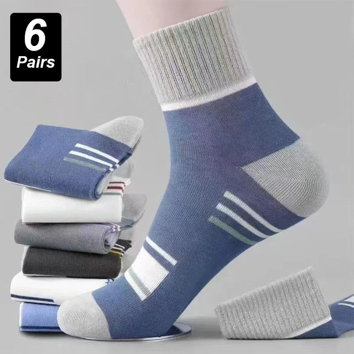 6Pairs Men Socks Breathable Cotton Sports