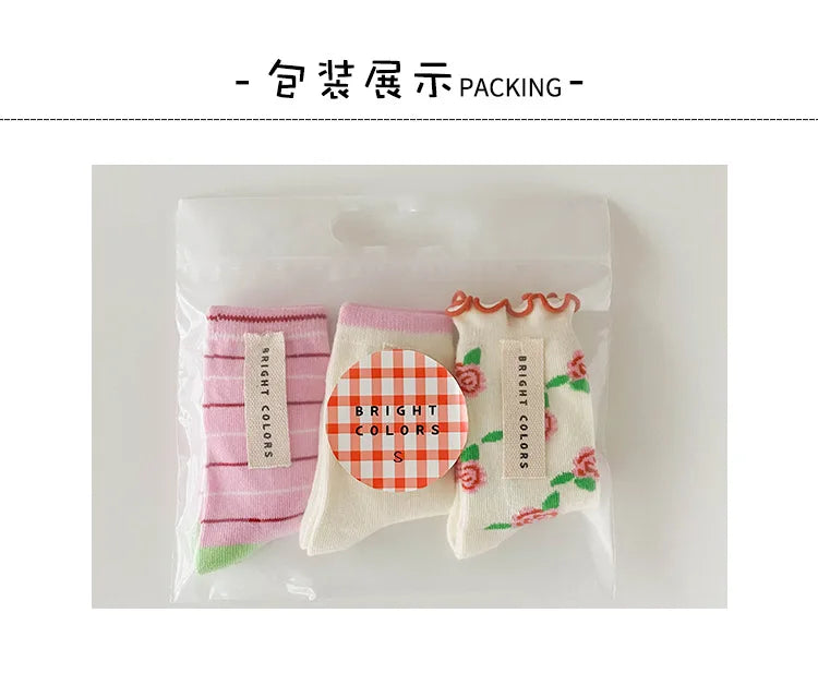 3paris Girls Fancy Lace Flower Pattern Socks