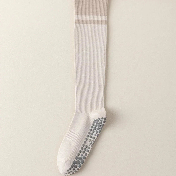 2-pairs-grip-pilates-socks-women-non-slip-yoga-fitness-calf-compression-socks-high-quality-cotton-running-sports-socks-ladies