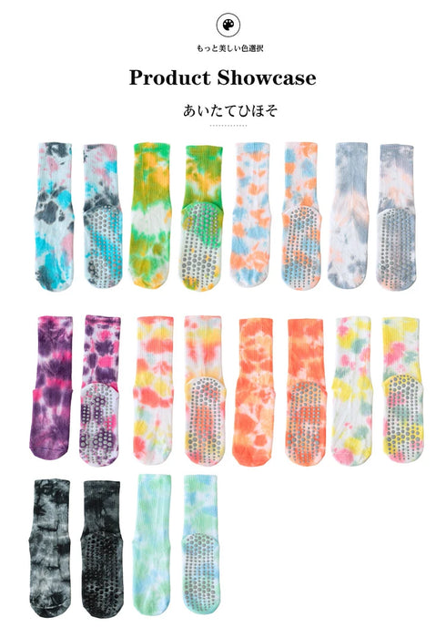 3 Pairs Non-Slip Yoga Socks for Women Colorful Gradient