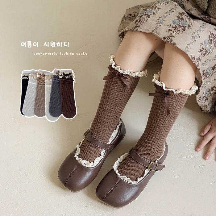 Soft Cotton Lace Stuff Princess Ruffle kids Socks