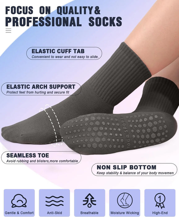 4-6 pairs of women's anti slip grip yoga Pilates ballet socks