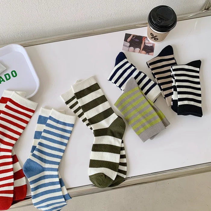 Combed Cotton Striped Socks