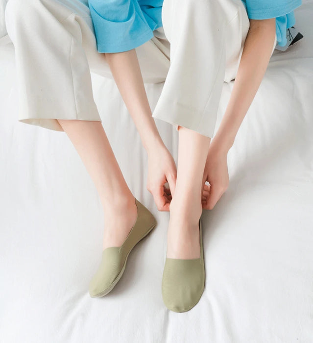 Summer Nylon Ice Silk Boat Socks Low Cut Ankle Silicone Non-slip Invisible