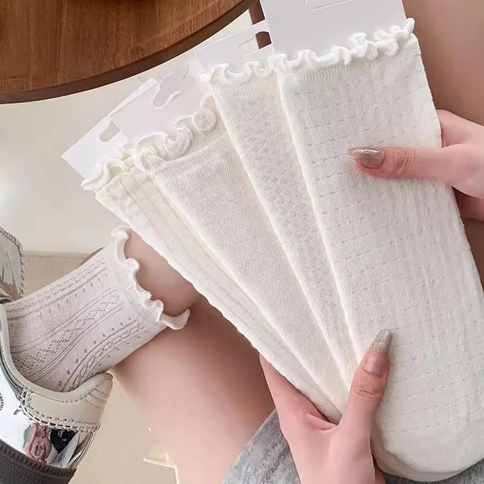 Lolita Women Hollow Out Breathable Mesh Lace Socks