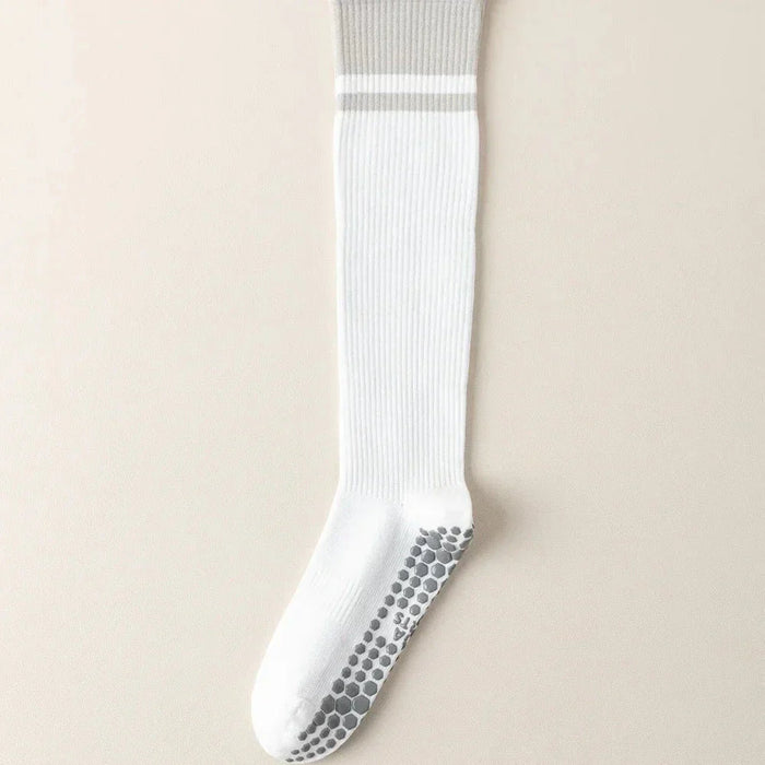 2-pairs-grip-pilates-socks-women-non-slip-yoga-fitness-calf-compression-socks-high-quality-cotton-running-sports-socks-ladies