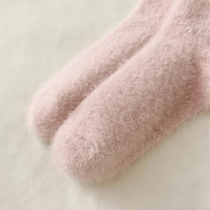 thickened-middle-tube-socks-mink-fur-pink-embroidered-heart-shaped-women-autumn-winter-warm-sleep-home-solid-color-plush-sock