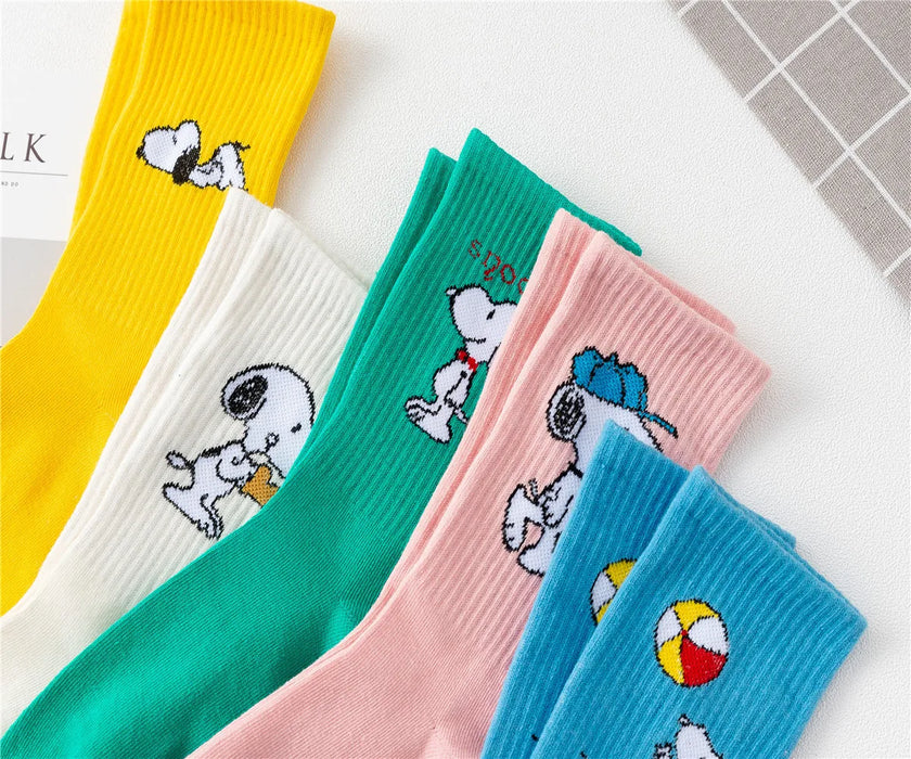 Snoopy Cartoon Cartoon Mid-tube Socks