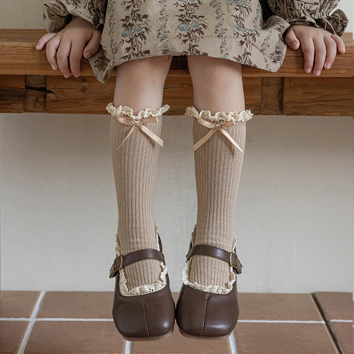 Soft Cotton Lace Stuff Princess Ruffle kids Socks