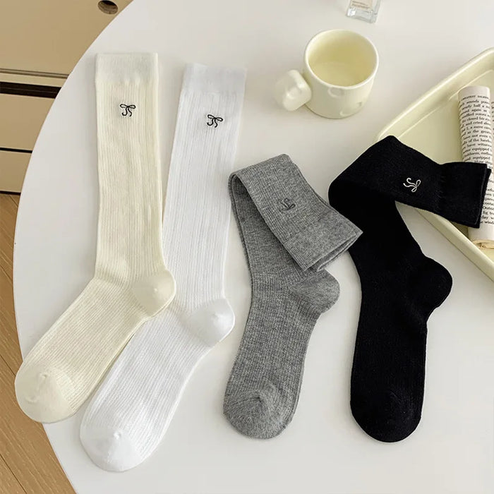 1/4pairs Women's Ballet  Bow Style Socks