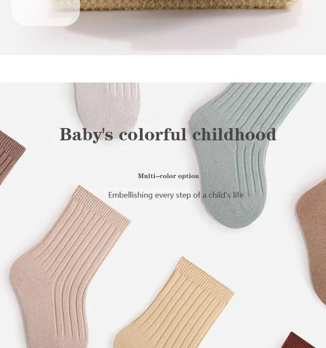 5-pairs-lot-baby-socks-breathable-loose-south-korea-style-solid-color-kids-socks-middle-tube-cotton-socks-set-for-children